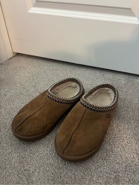 UGG Tasman Slip-On Shearling Lined Slippers — Chestnut Brown